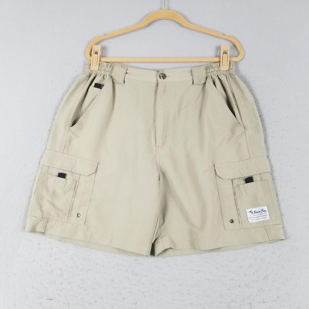 Bimini Bay Outfitters Shorts Mens 38 Khaki Performance Gear Cargo Nylon Outdoor